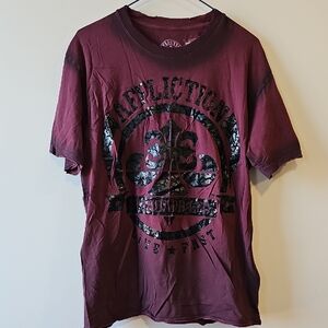 Affliction Men's XL Maroon Graphic Tee